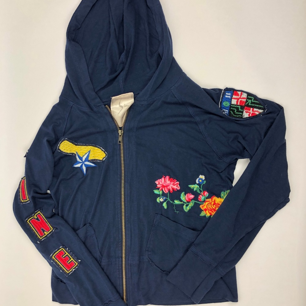 La Seine women's blue size XL zip front cardigan - Picture 5 of 8